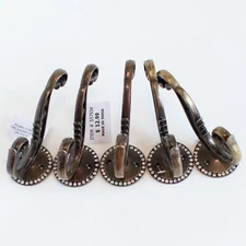 5 Metal Ornate Coat Hooks Hangers Rhinestones Cottagecore Hobby Lobby