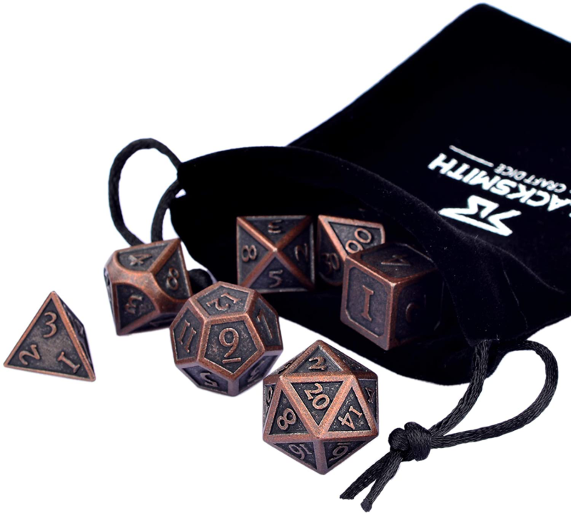 Blacksmith Craft Dice DND Dice Set Metal Polyhedral Dungeons and