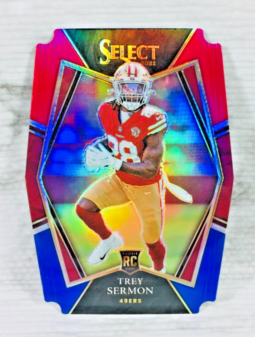 2021 PANINI SELECT #168 TREY SERMON RED & BLUE PRIZM DIE-CUT RC ROOKIE (PREMIER)