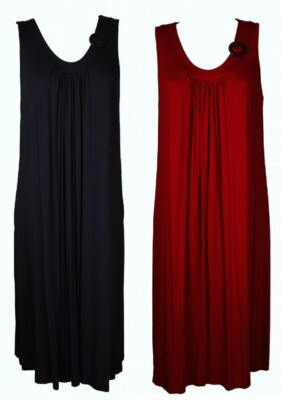 SG Damen Kleid Schulterfrei Viskose Jersey Freizeitkleid Meer Strand