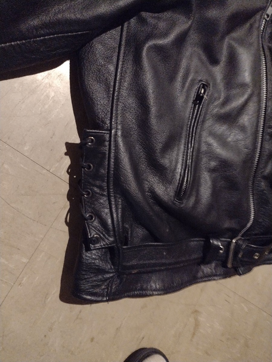 VTG 80s Hudson Leather Belted Black Motorcycle Jacket VTG 80s Hudson Leather Belted Black Motorcycle Jacket