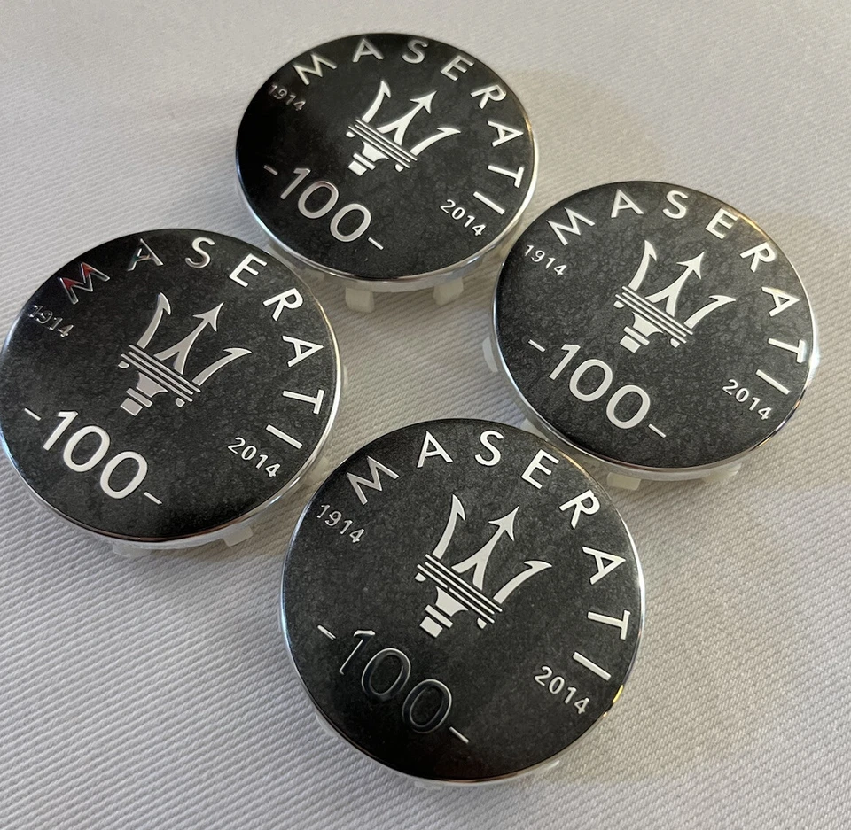 MASERATI 100 AÑOS TAPA CENTRAL JUEGO DE 4 TAPAS NUEVAS 60mm(58mm)  Foto 3 de 4