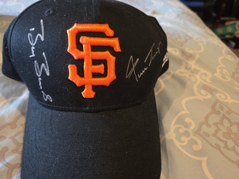 BARRY BONDS & WILLIE MAYS SIGNED HAT W/COA. LIFETIME GUARANTEE!
