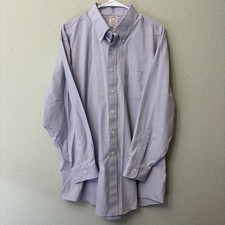 Brooks Brothers Light Purple Checkered Button Down Shirt Men  s Size 17 32/33 XL