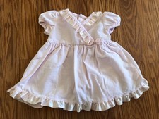 Chaps Baby Girls light Pink Corduroy Ruffle Dress & Bloomers Size 12 MO.
