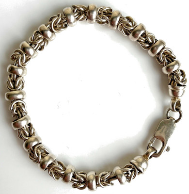 Silver Antique Bracelet Hallmarked 925 Grade Silver Length 185Mm Jewellery