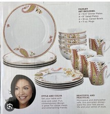 Rachael Ray paisley 16 PCs dinnerware set new