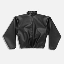 Yeezy JC-05 Faux Leather Stand Collar Jacket Black Size 2 NEW YZY APPAREL