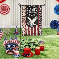 250th Anniversary Garden flag - 12 x 18 Inch Fade-Resistant Double 250th B