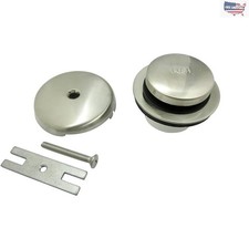 Corrosion-Resistant Touch-Toe Tub Drain Kit - Satin Nickel Finish Easy Install