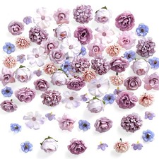 100PCS Faux Flower Heads Mini Flowers for Crafts Silk Flower Heads Rose Daisy...