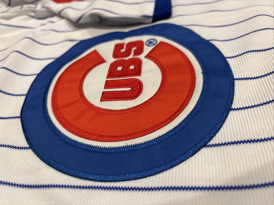 Camiseta Ryne Sandberg Chicago Cubs para hombre XL NUEVA CON ETIQUETAS 1987 Home blanca retro a rayas Foto 4 de 4