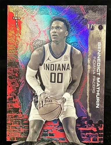 2025-26 Topps Chrome Cactus Jack Basketball Bennedict Mathurin Red Refractor 1/5