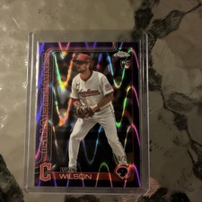 2025 Topps Chrome Update #USC187 Will Wilson Purple RayWave Refractors #/250 RC