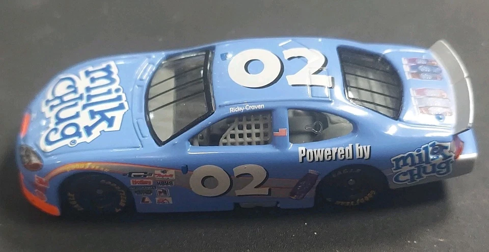 Rare Milk Chug #02 NASCAR 1/64 Promotional Diecast RICKY CRAVEN POWDER BLUE - Image 4 of 4