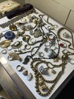Vintage Costume Jewelry Lot Trifari HGE Etc 75+ Pieces Ring Necklace Brooch Pin
