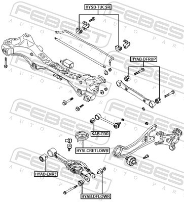 Febest Stabilisatorlager Gummilager Hinten Unten FüR Hyundai I40 CW VF-image