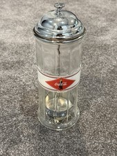 Coca Cola Glass Straw Dispenser and Straws - Made in USA