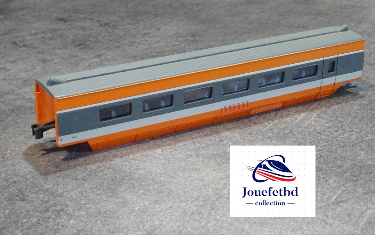 Lot De 2 Voitures TGV Jouef HO Vintage - Blanc, Gris, Orange - Occasion