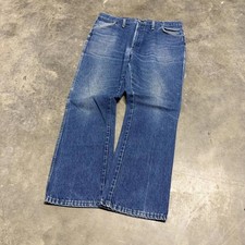Vintage Rustler Dark Wash Flared Work Jeans