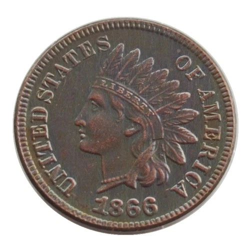 As shown in the figure 1866 Indian Head Penny Extremely Fine