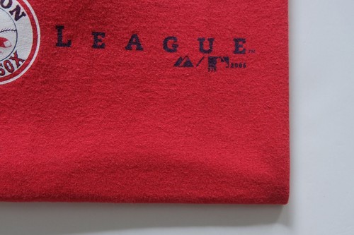 MLB BOSTON RED SOX AMERICAN LEAGUE MAJESTIC VTG Y2K RETRO T SHIRT SZ 2XL 2005 - Picture 4 of 6