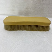 Vintage Cream Colored Bakelite Clothes Brush Natural Bristles Wood Handle READ