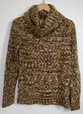Halogen Nordstrom Sweater  Women’s Medium Cowl Turtleneck Brown Orange Mohair