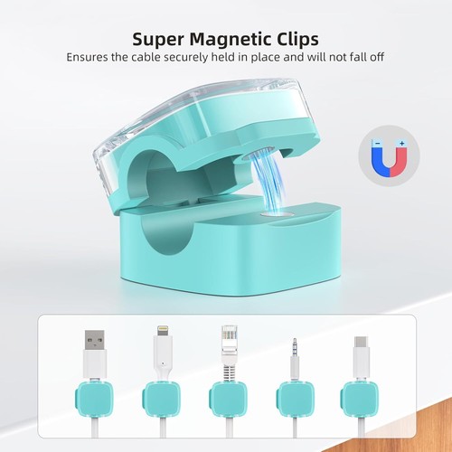 Magnet Kabelhalter 6er Pack Kabelclips für Schreibtisch stark selbstklebend Telefonkabel Clip - Bild 5 von 11