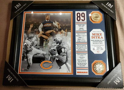Mike Ditka Chicago Bears Photo Collage Retirement Banner Coin Highland Mint #21