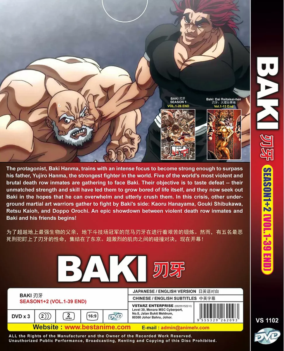 ANIME BAKI SEASON 1-2 COMPLETE TV SERIES VOL.1-39 END DVD *ENG DUB* + FREE  ANIME