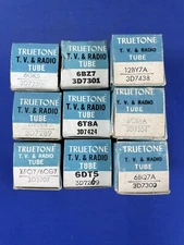 9 NOS TRUETONE Television & Radio Tubes ~ All Different, Original Box