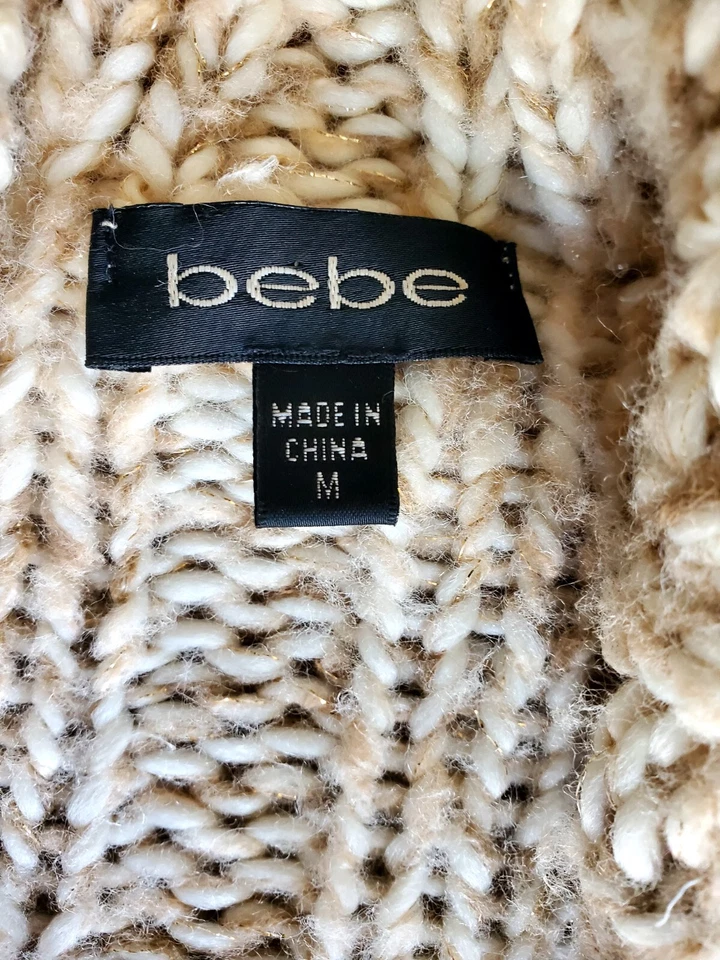 Cárdigan de Colección Y2K Bebe Beige Tejido con Cable M Frente Abierto Encogerse de hombros Mezcla de Lana Cómodo Acogedor  Foto 3 de 4