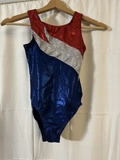 NWT Eurotard Gymnastics Tank Leotard 70320 USA Flame Dance Acro Girls Size L