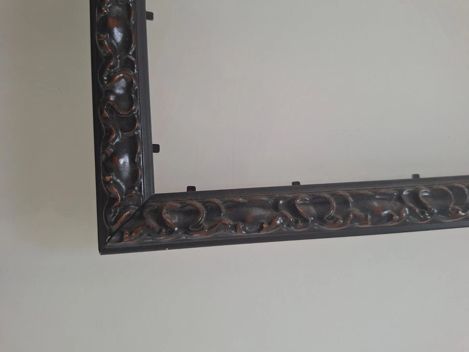 Marco de fotos antiguo, madera tallada. Cuadros art deco antiguos bois esculpidos Foto 3 de 4