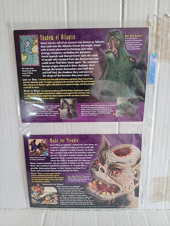 Weird N Wild Creatures Monsters Of The Mind Card Tokoloshe Perytons weird-n-wild-creatures-monsters-of-the-mind-card-tokoloshe-perytons