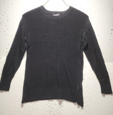 DKNY Sweater Women Medium Black Knitted Long Sleeve Round Neck Sweatshirt