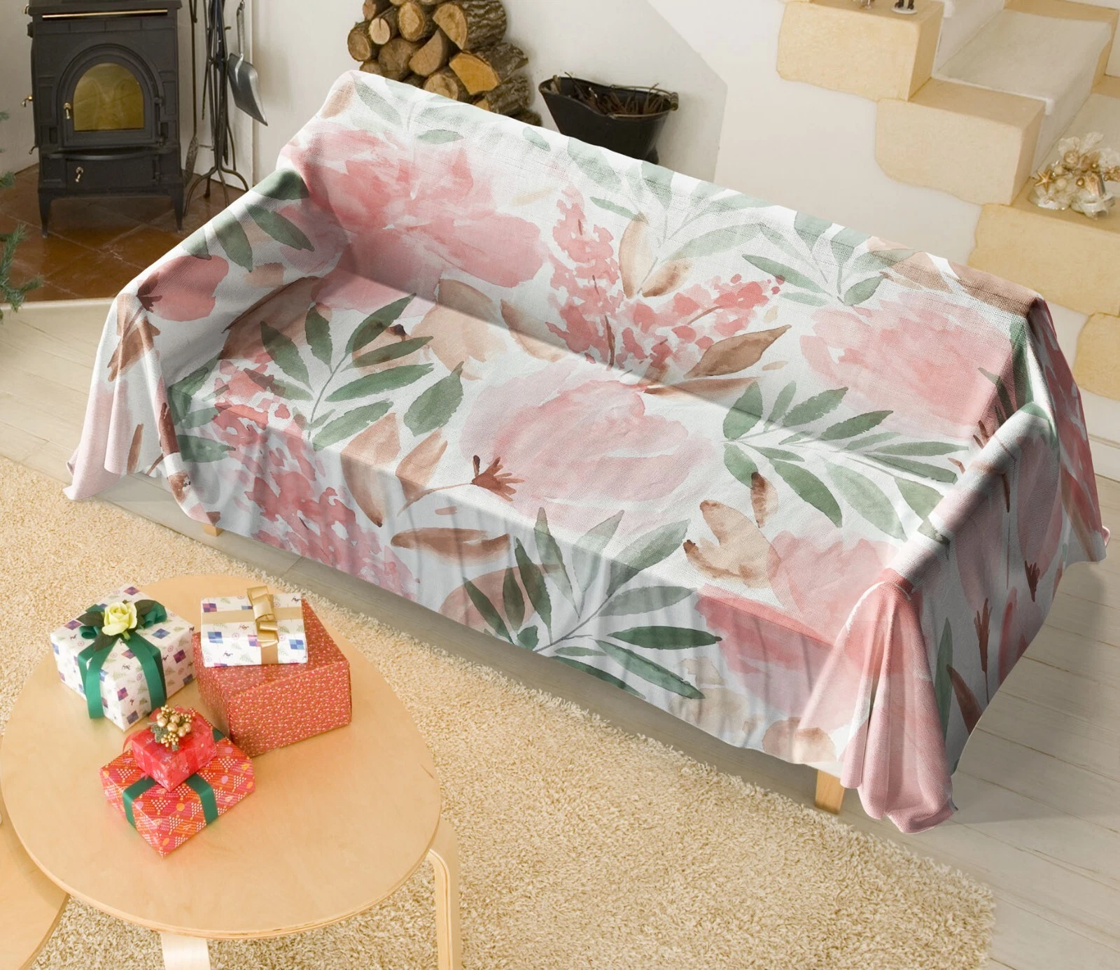 3D Leaves Petals N2765 Sofa Cover High Stretch Lounge Slipcover Protector Couch