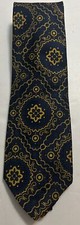 Vintage KIPPER Navy  Gold Mens Neck Tie