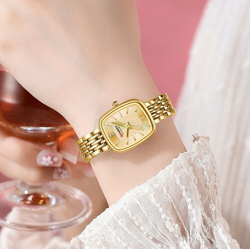 CURREN Women Rectangle Watch Fashion Stainless Steel Quartz Female Girls Watches - Picture 19 of 29