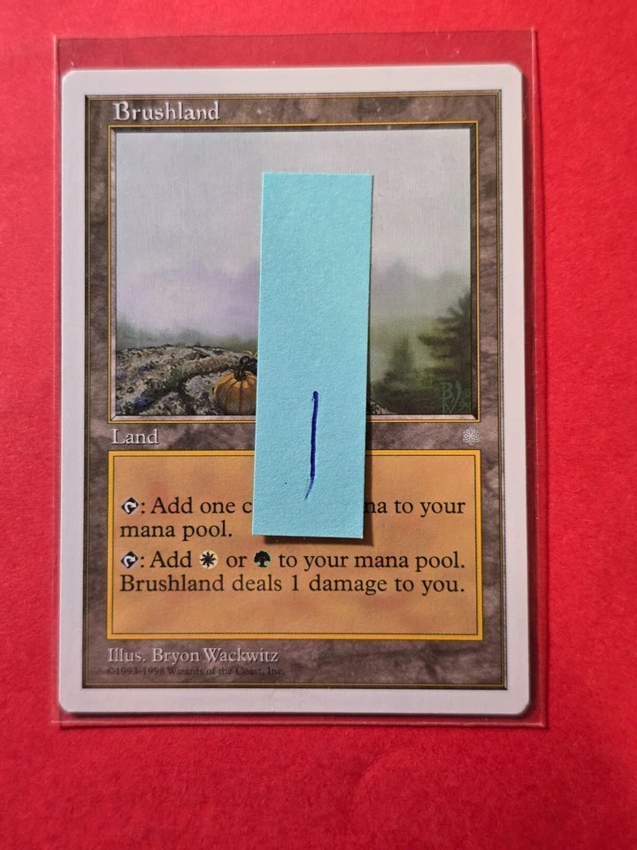 1998 Magic The Gathering Anthologies #NNO Brushland, Rare, cd1 - Image 3 of 3