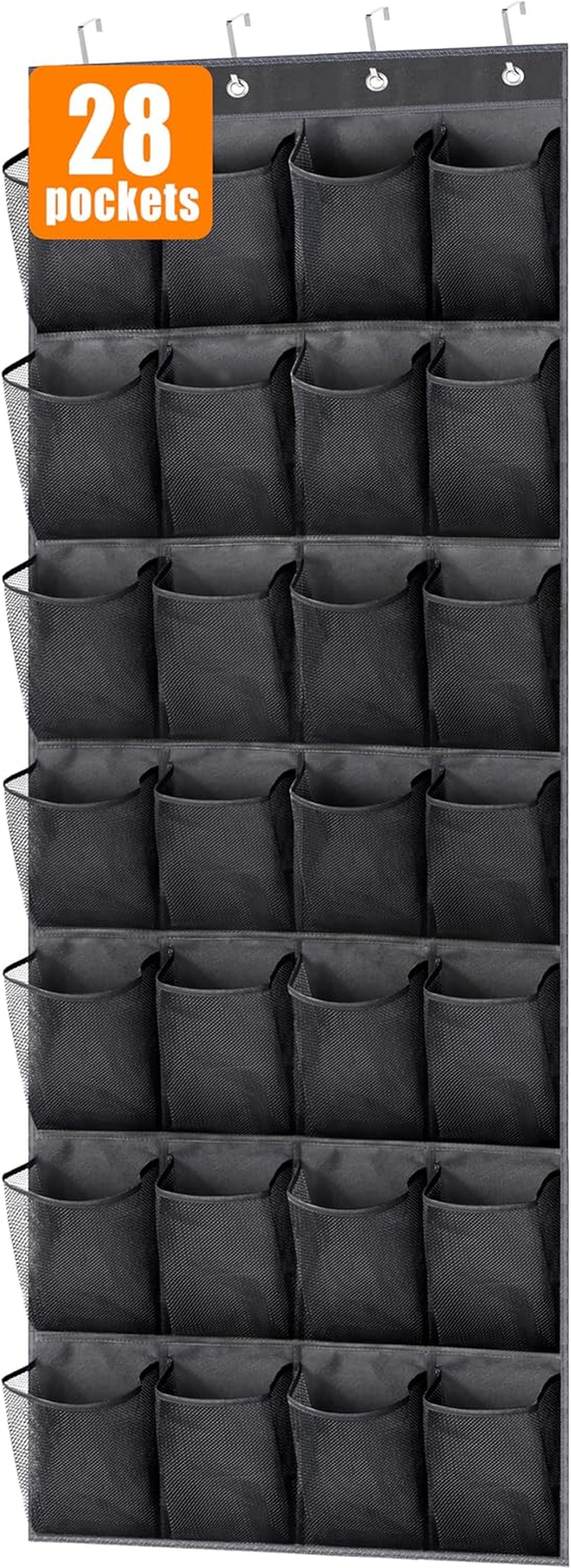 28-Pocket Over-the-Door Shoe Rack Organizer for Closets and Storage-image