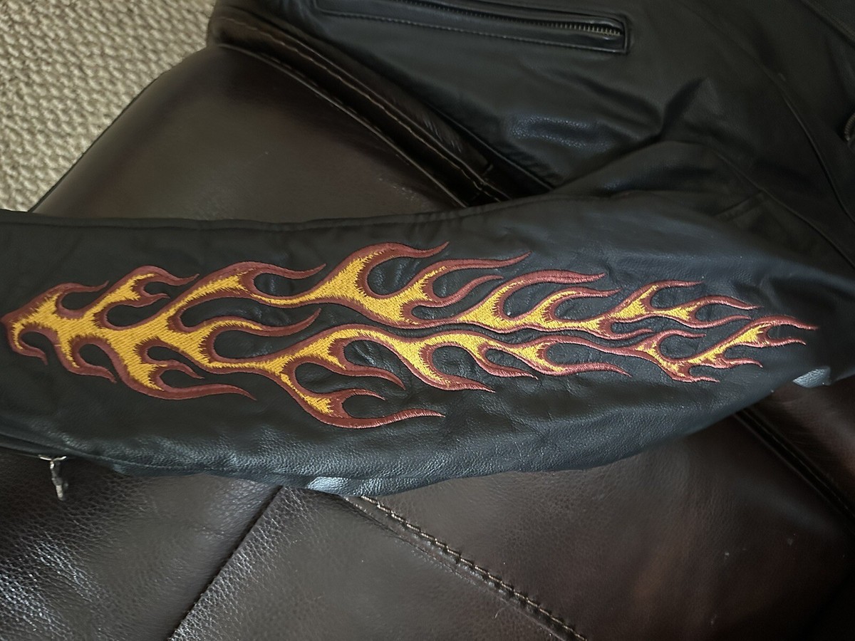 HARLEY-DAVIDSON フレイムスジャケットＭサイズ Women's Harley Davidson Embroidered Flames & Ride Free