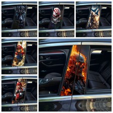 10*19.7inch 2x Skull Lover Car Center Pillar Stickers for Car Window Door Pillar