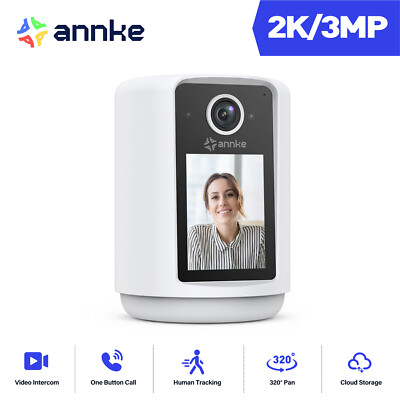 ANNKE Pan Video Security Camera 3MP WiFi Baby Monitor 2 Way Audio Human Tracking
