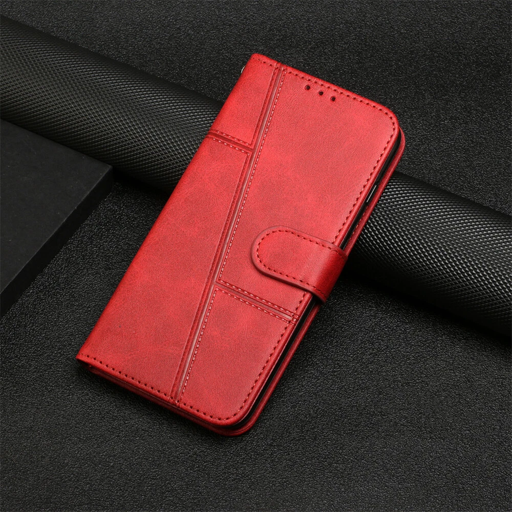 Premium Leather Flip Wallet Shockproof Case for iPhone 15 Pro Max 14 13 XR 7 with Full Protection