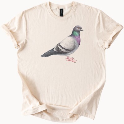 Pigeon Graphic Shirt Realistic Bird Art Tee Urban Wildlife Animal Lover Gift