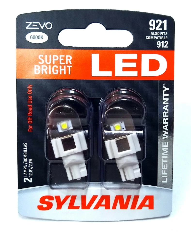 Sylvania ZEVO LED Light 921 White 6000K Two Bulbs High Mount Stop 3rd Brake Lamp - Image 2 of 4