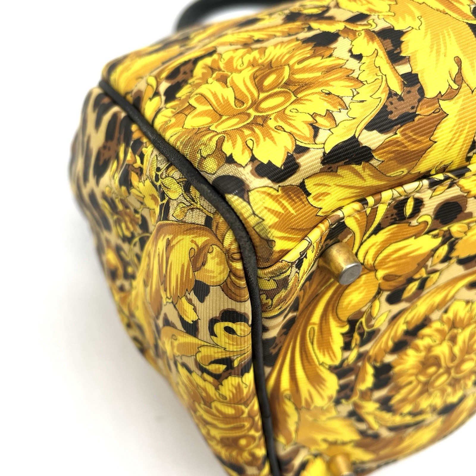 Auth Gianni Versace Leopard Pattern Mini Boston B… - image 13