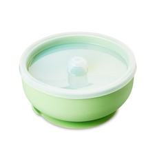 Silicone Baby Food Bowl with Lid and Suction Base Feeding Set 5 Pack Sage Green